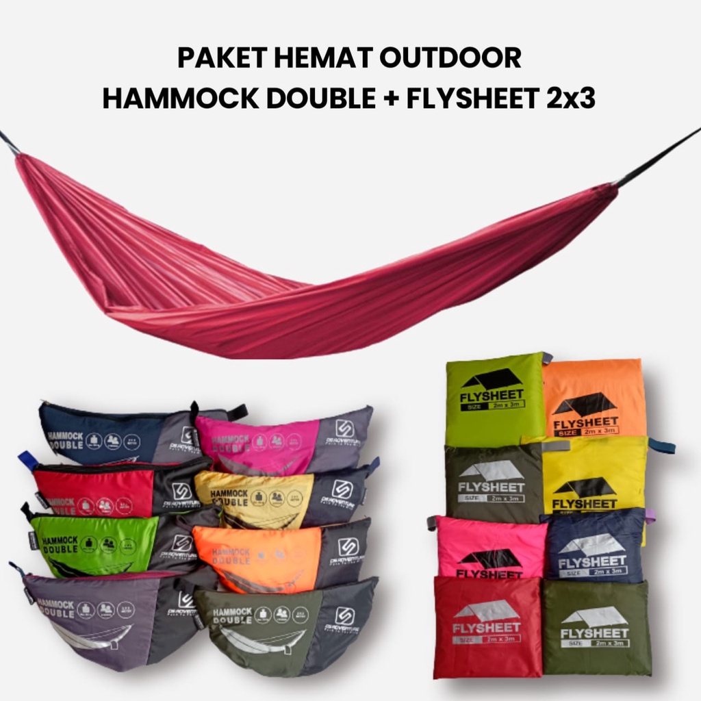 PAKET COMBO HEMAT  FLYSHEET 2X3 + HAMMOCK DOUBLE DS