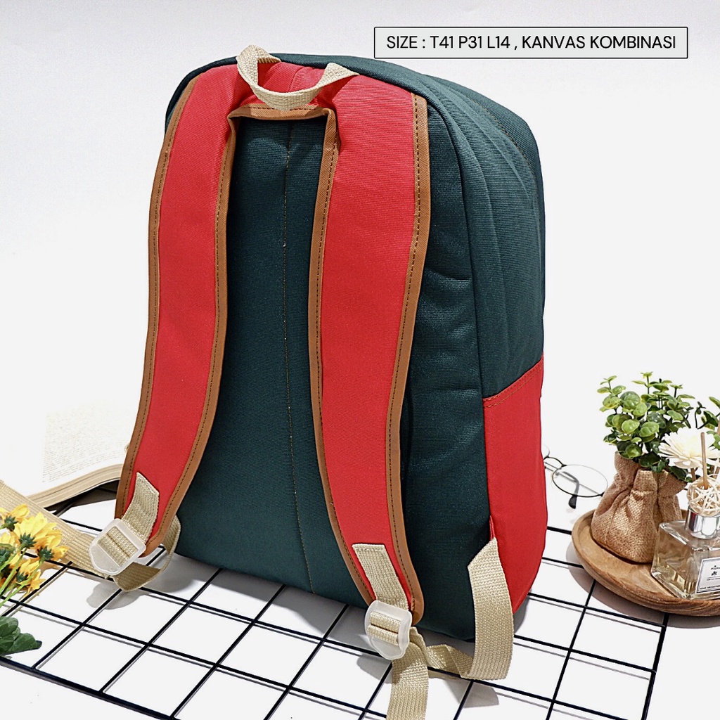 Tas Ransel Pria Bahan Kanvas Kapasitas Besar Multifungsi untuk Hiking / Travel / Outdoor / Sekolah