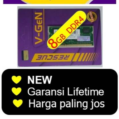 V-GEN 8GB DDR4 pc17.000, sodim/ram laptop, ORIGINAL Garansi lifetime