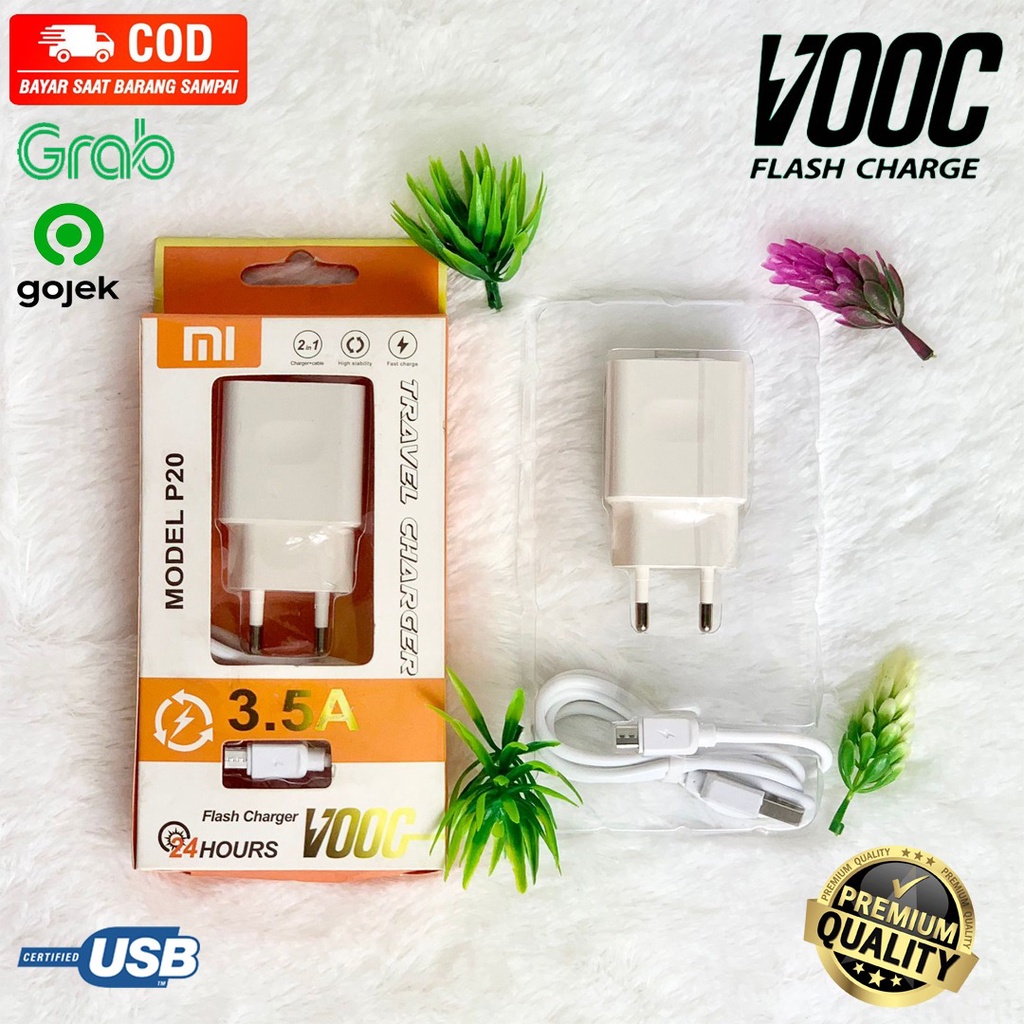 CHARGER CASAN XIAOMI BRANDED MODEL P20 FLASH CHARGE  3.5 AMPERE VOOC FAST TRAVEL CHARGER