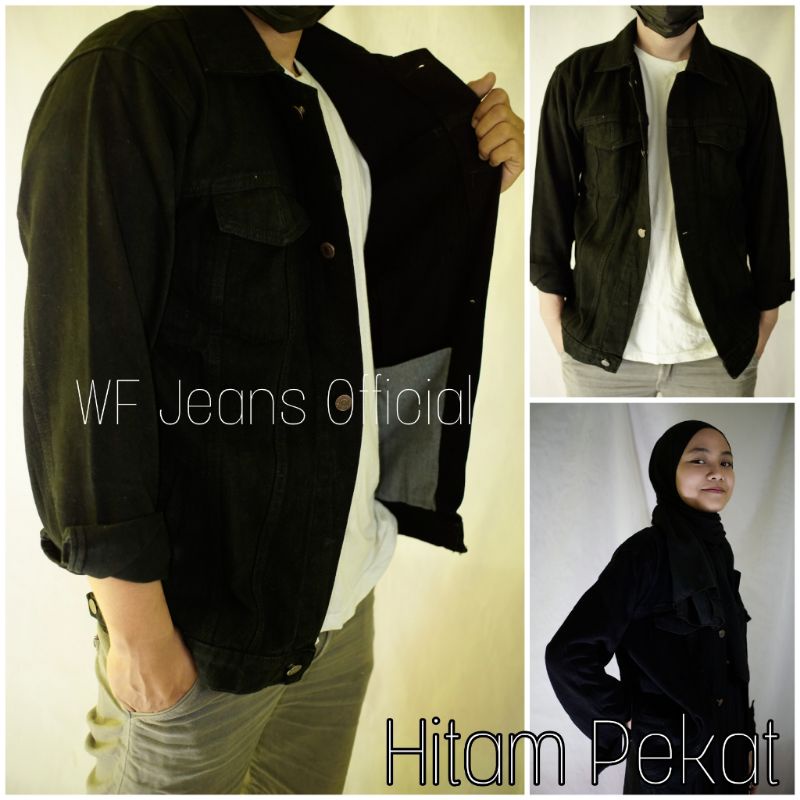 JAKET JEANS LEVIS PRIA OVERSIZE HITAM PEKAT | Jaket  Jeans Denim Cowok Jumbo Big Size XXL XXL