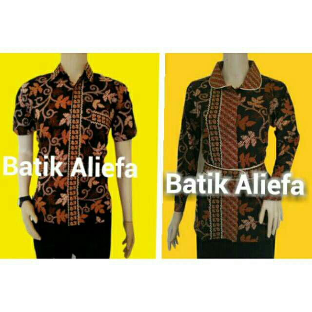 Couple Baju Batik Daun Gandul Hitam||couple Batik Fashion Pekalongan