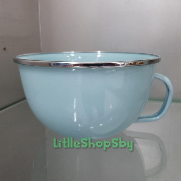 Soup Mug Enamel 14cm Biru muda biru telur asin