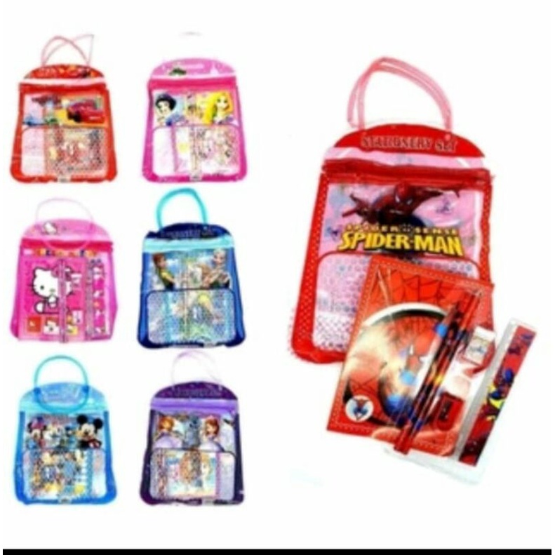 

Stationary Set 7 in 1 Free Bag / Alat Tulis Anak Sekolah Buku Pulpen Penghapus Penggaris