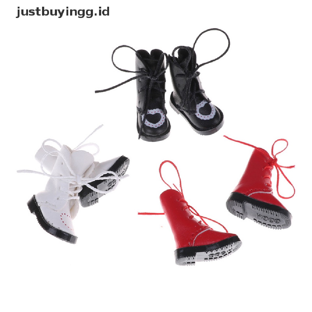 Justbuyingg.Id 1 Pasang Sepatu Boots Kulit Pu Aksesoris Boneka Bjd 1 / 8 Blythe Licca Jb