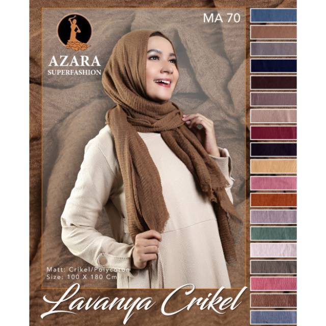 Godiva96 - PASHMINA CRINKLE / HIJAB PASMINA KUSUT AZARA 180 x 90 cm / JILBAB GODIVA96 MEDAN