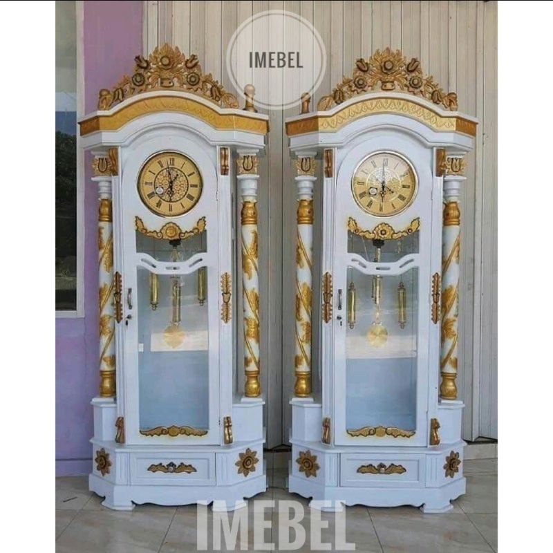 Lemari jam minimalis Lemari jam kayu jati