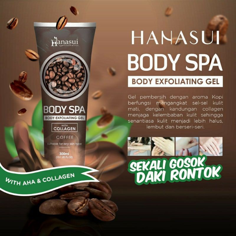 [BPOM] HANASUI Body Spa Exfoliating Gel with Collagen 300ml