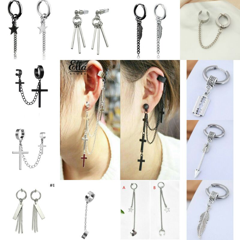 1pcs Anting rumbai hip hop punk rock grunge