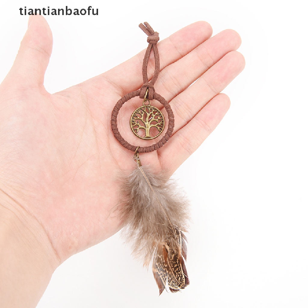 [tiantianbaofu] Mini Dream Catcher Feather Hanging Decoration Wall Car Hanging Ornament Key Chain Boutique