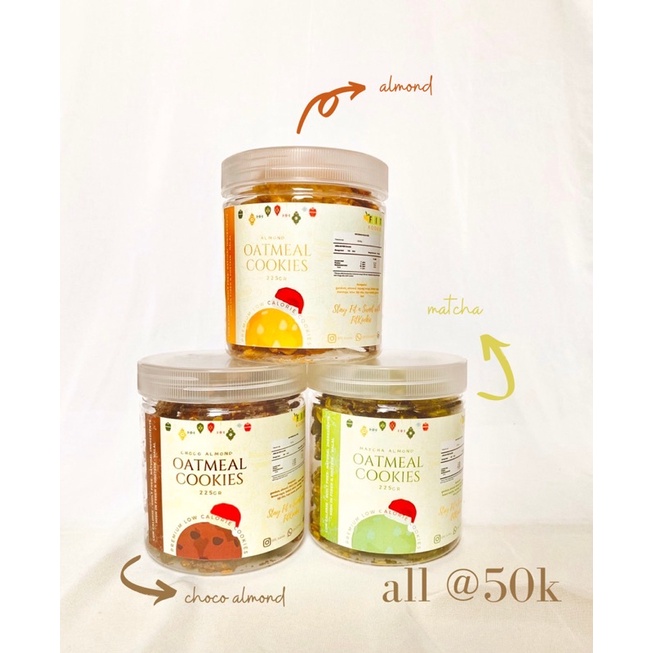 

kue kering oatmeal almond premium almond cookies