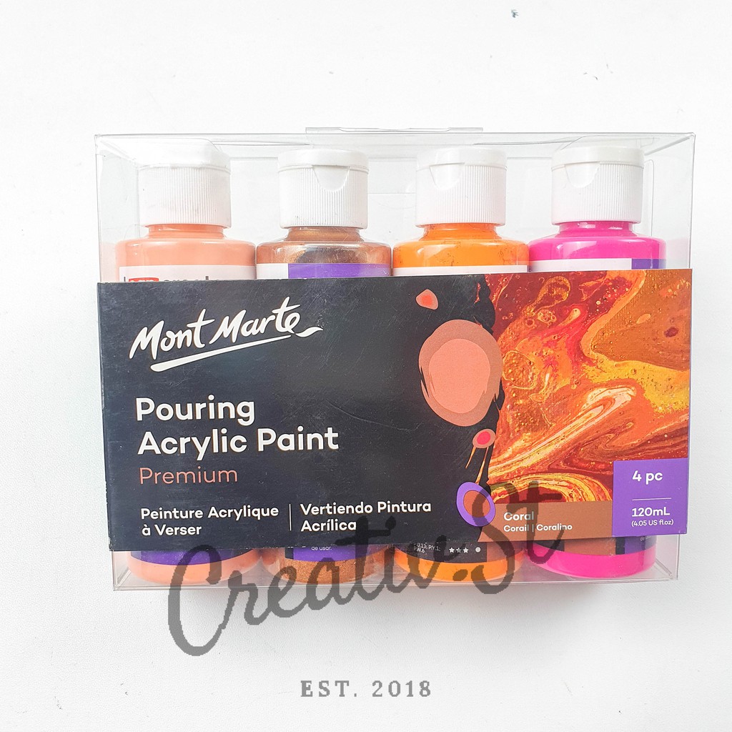 

MONT MARTE Premium Pouring Acrylic Paint 120 Ml 4Pcs