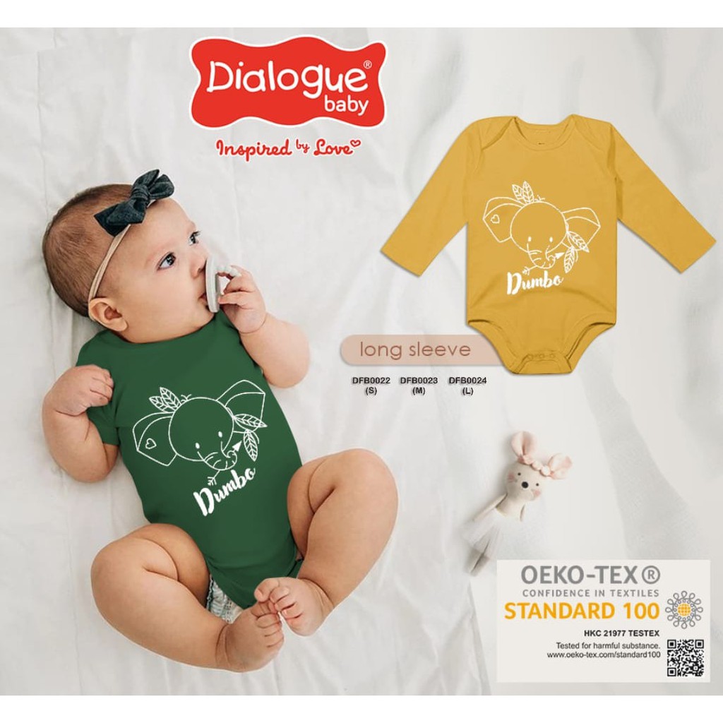 ♥BabyYank♥ Dialogue Baby Bodysuit Printed Long Sleeve S DFB0022 - M DFB0023 - L DFB0024 - Jumper Panjang Bayi