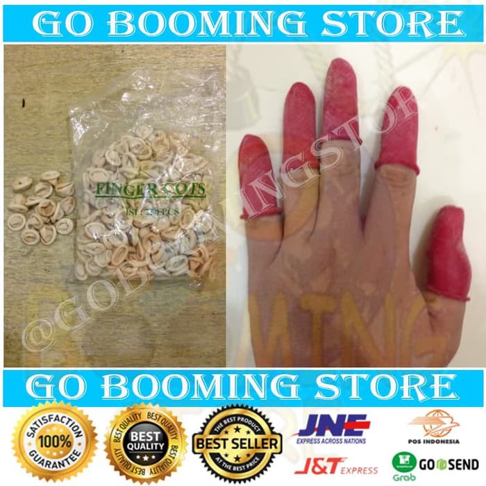 FINGER COAT / FINGER COTS / PELINDUNG JARI (BAHAN KARET & WARNA MERAH)
