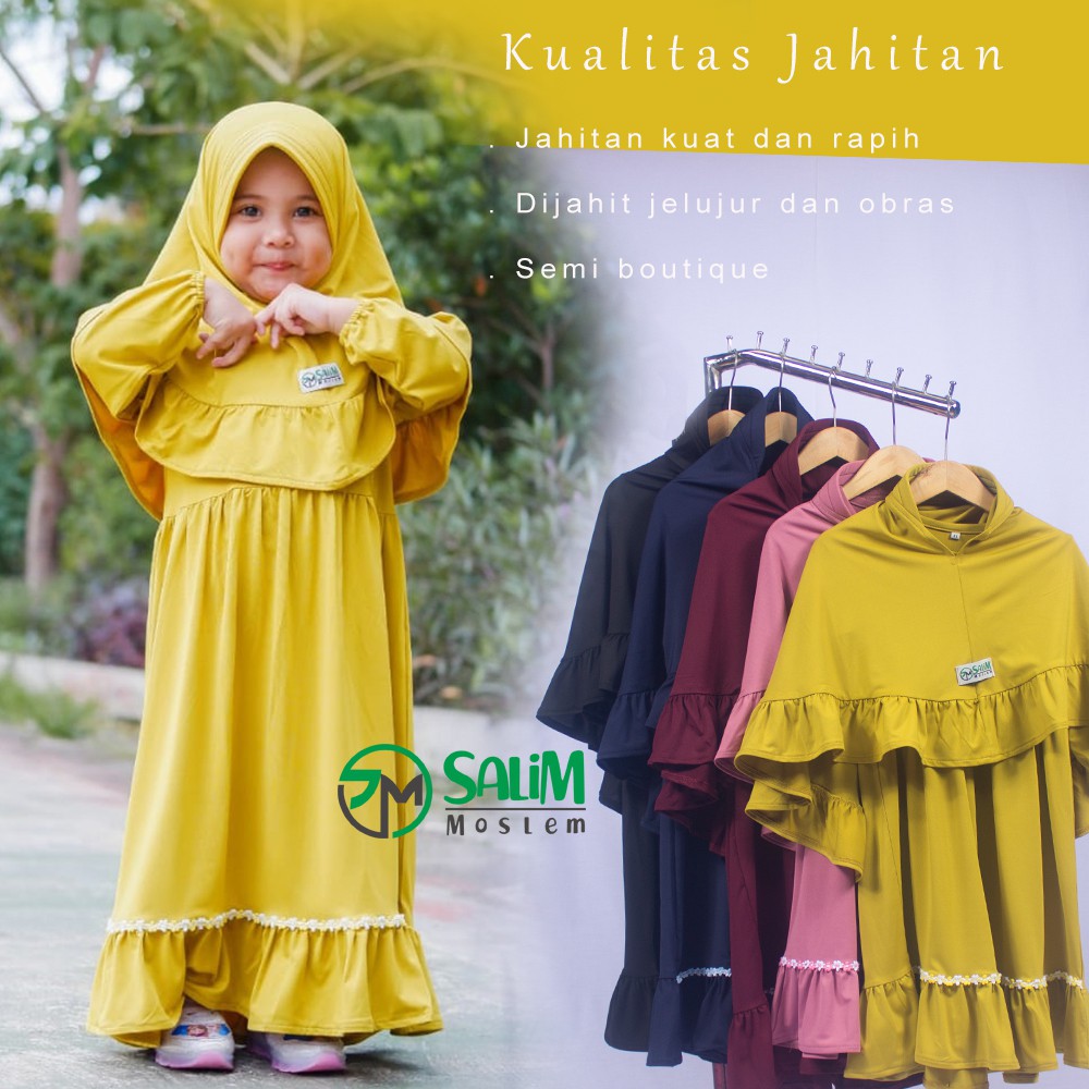 Salim moslem -Gamis anak perempuan / Baju muslim anak perempuan usia 1-8 tahun &quot;SYFA&quot;