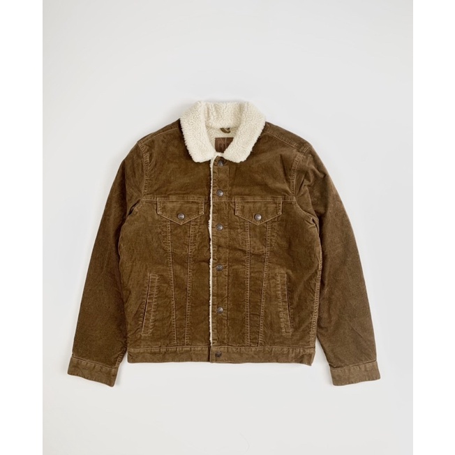 GAP Denim Icon Sherpa Jacket Brown