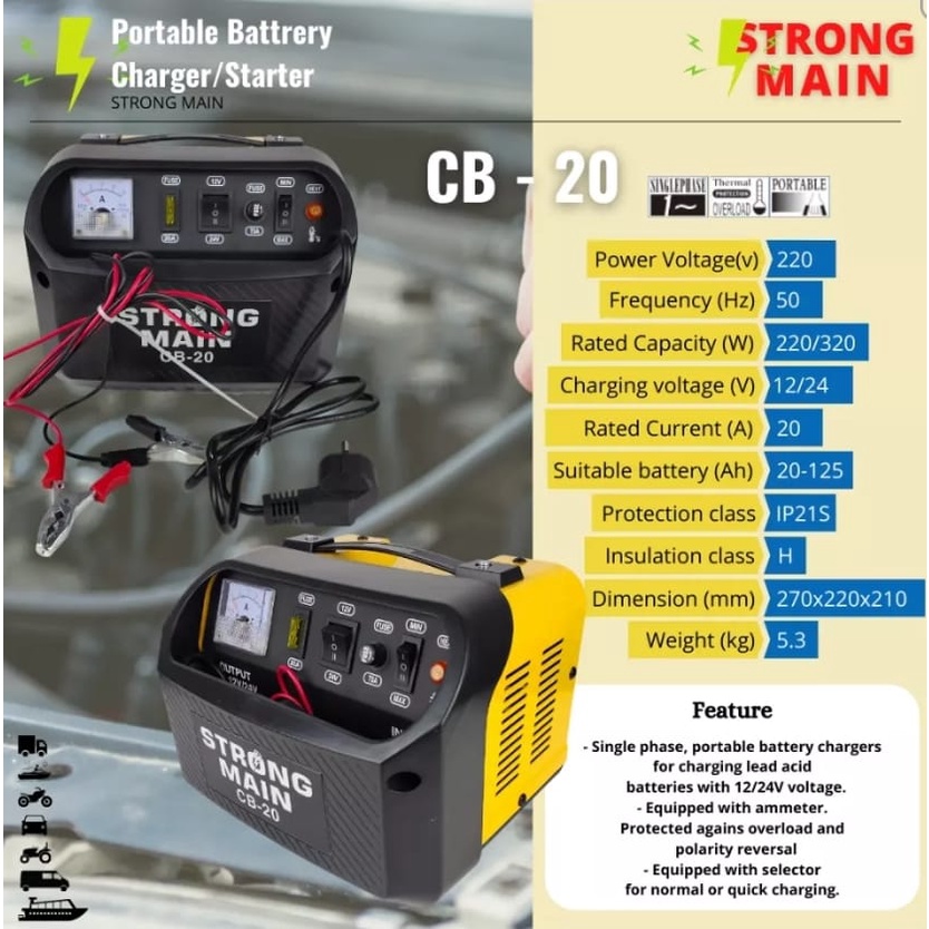 CHARGER AKI - CHARGE ACCU - STRONG MAIN