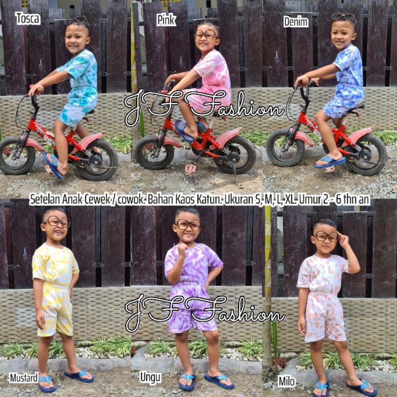 Stelan Anak pendek TIE DYE usia ±3-6th //JF209