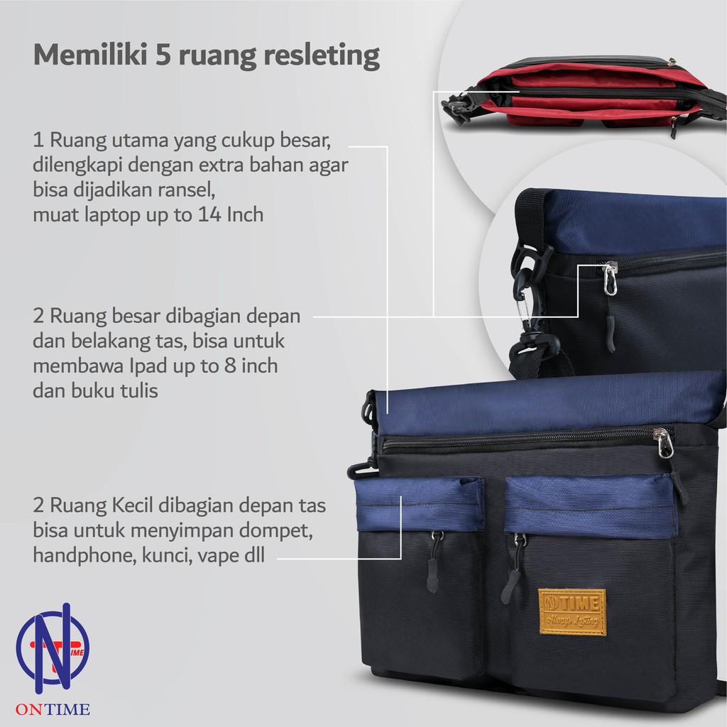 String bag Tas Ransel Pria Ontime Multifungsi 2in1 Import Tas Serut Cowo - Goldiesbags