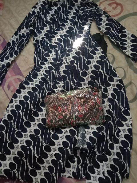 Cardigan Batik Wanita Katun Stretch Etnik Outer Big Size Ng140