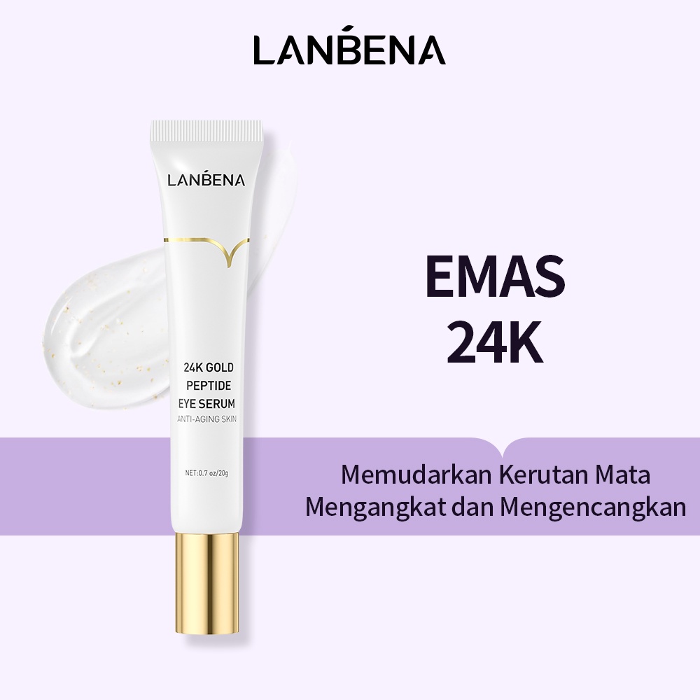 LANBENA Peptide Eye Serum Cream Mata Anti-Aging Serum Mata Kecantikan Moisturizing Brightening Wrinkle Remove Dark