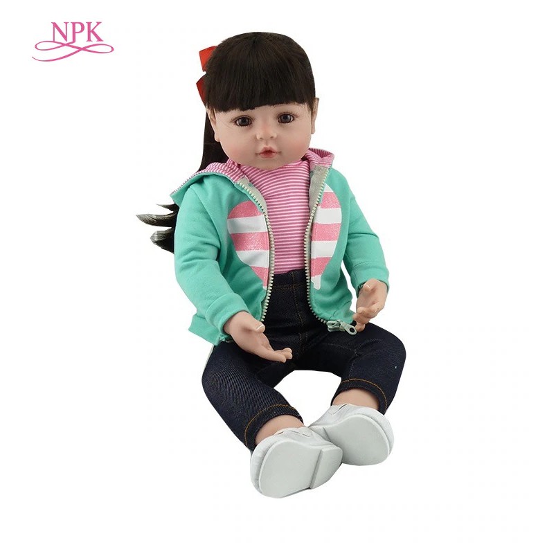 Boneka Lucu NPK muñeca Bebes Reborn 47 CM muñeca de silicona niña Reborn Baby doll juguete realista
