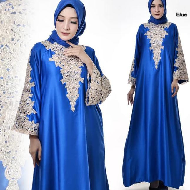 GAMIS MEWAH/ GAMIS PESTA FERROSA HIJAU TURKISH/ GAMIS PESTA BORDIR - Putih BIG SALE