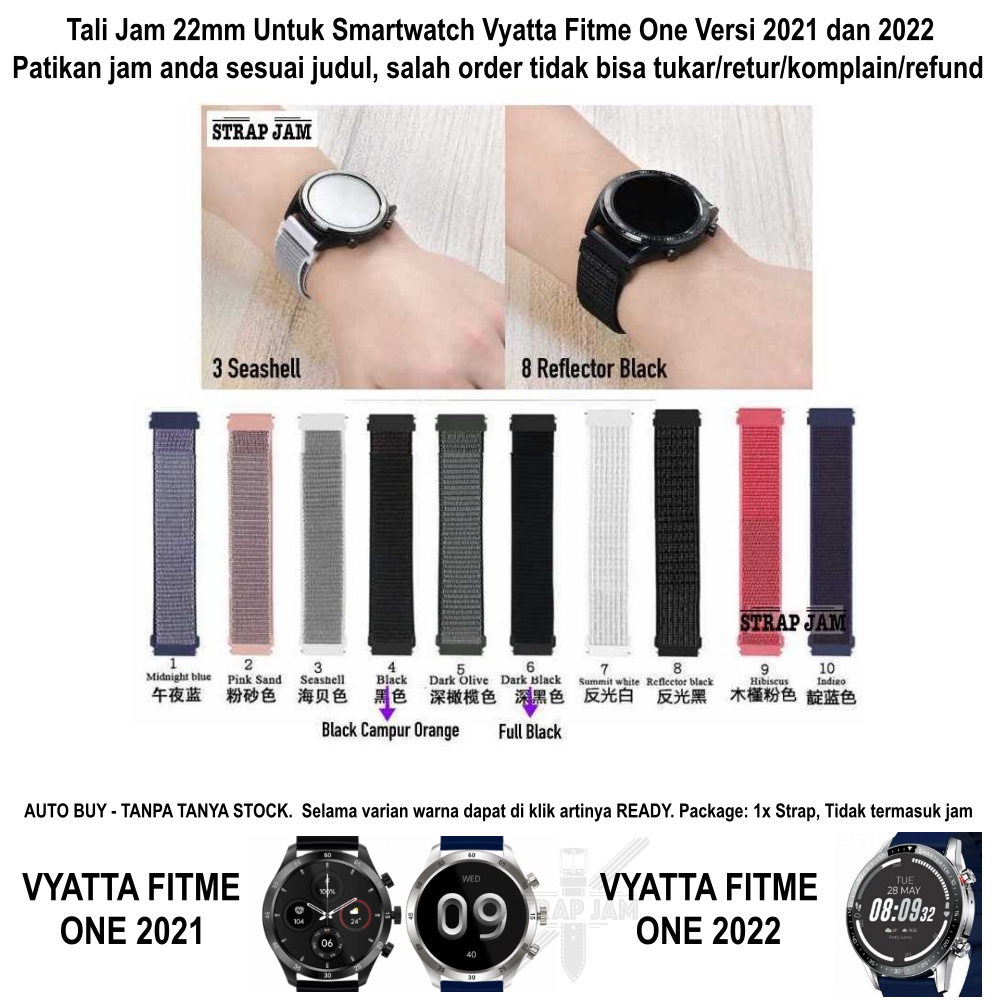 Tali Jam Tangan 22mm Watch Strap Vyatta Fitme One 2021 2022 - Sport Loop Krekan