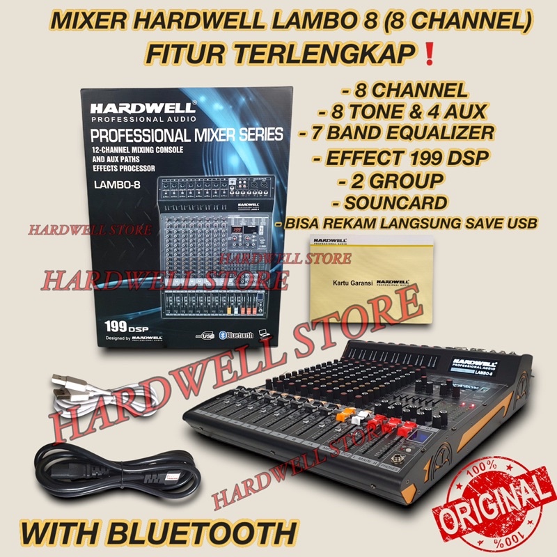 Mixer Audio / Mixer Soundcard / Mixer Hardwell 8 Channel LAMBO 8 Original Mixer Terbaik