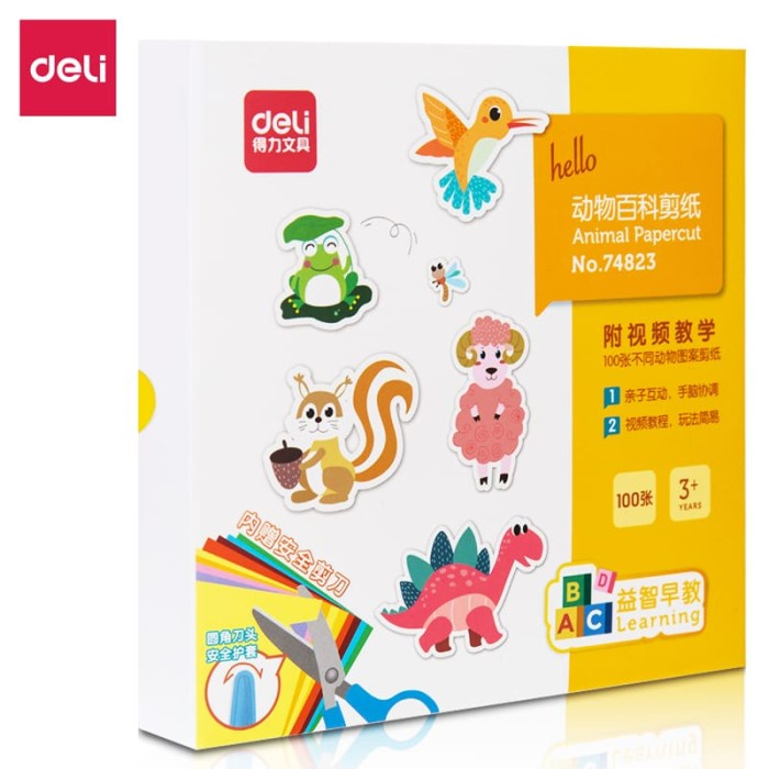 

(DISKON TERMURAH) Deli Paper Craft / Origami Kertas Lipat Ukuran A4 100Lembar 7482X - 14x14cm