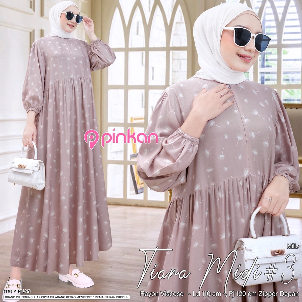 MIDI DRESS BAHAN RAYON VISCOSE | TIARA MIDI #3 BY PINKAN BEST SELLER
