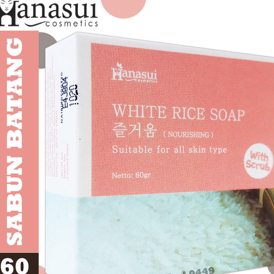 [COD] Sabun Beras Putih dengan Scrubb membuat Kulit Cerah dalam 1 Minggu I Hanasui White Rice Soap