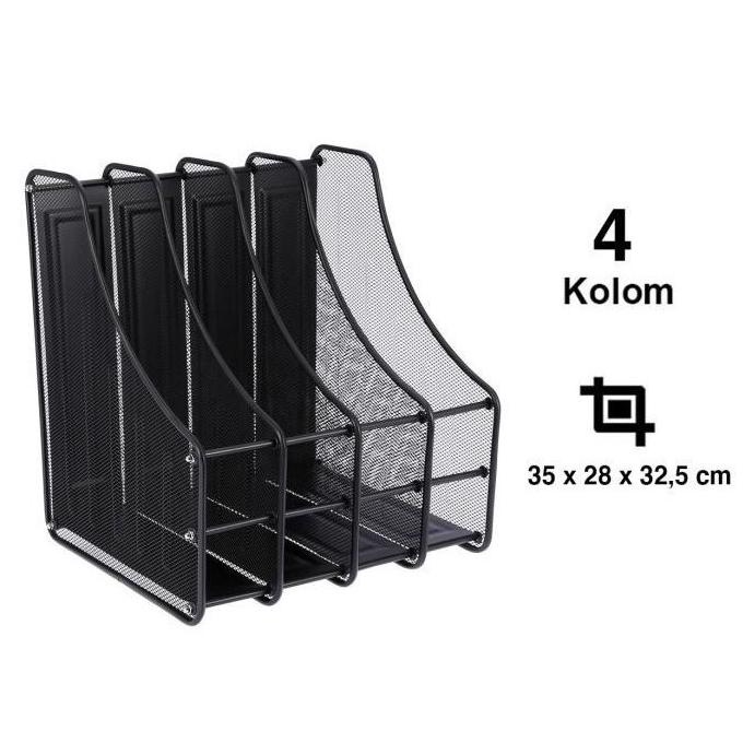 

BOX FILE 4 KOLOM BESI ANTI KARAT HITAM MAGAZINE BOOK HOLDER FOLIO