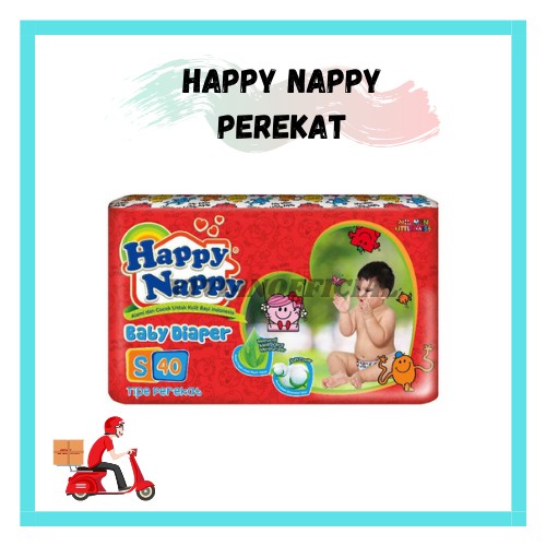 Happy Nappy Diaper Perekat S40 / Happy Nappy S-40 Tipe Perekat