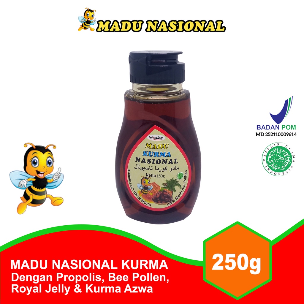 

Madu Nasional Kurma Extra Royal Jelly 250 Gram ASLI Madu SIdr + Sari Kurma Ajwa