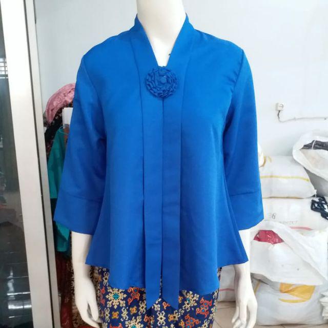 (M92/100) Kebaya floy kutubaru encim kartini termurah busui STD-JUMBO KeroncongBusana-Biru benhur
