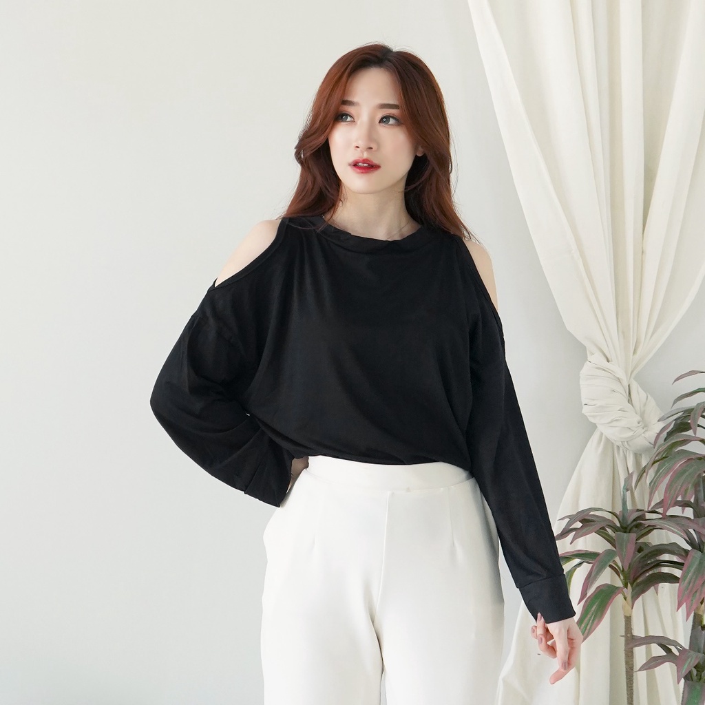 Longsleeve Top Oversize Atasan Wanita Kaos Lengan Panjang 103