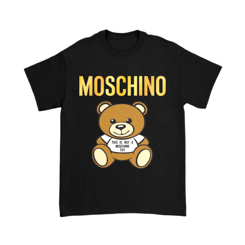 KAOS BAJU MOSCHINO | T-SHIRT TEDDY BEAR PREMIUM | KAOS DISTRO HITAM PRIA WANITA - OVERSIZE