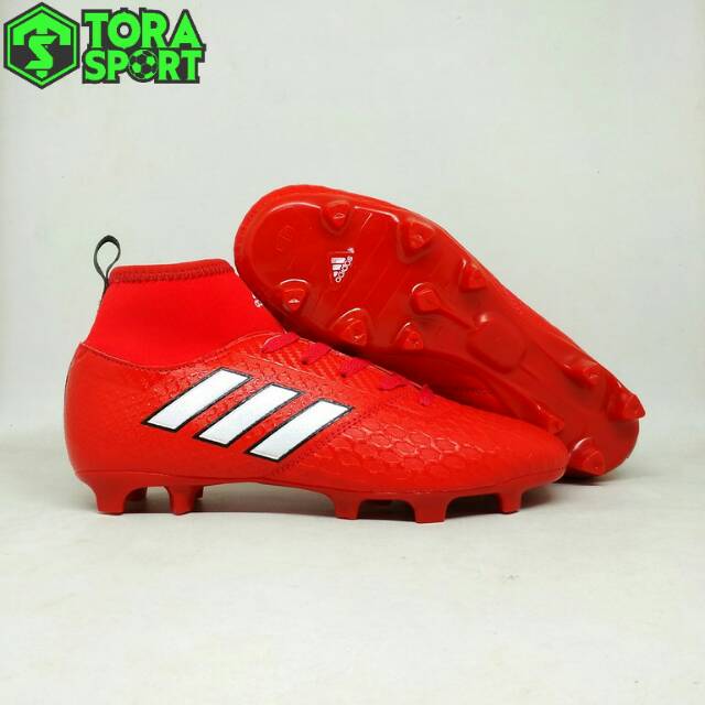 Sepatu Bola Anak Adidas Ace Boot Merah List Putih Size 34 35 36 37 38 Grade Original Kids Terbaru