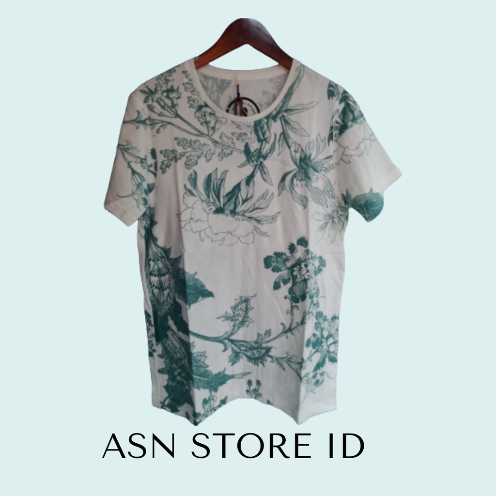 kaos printing pria lengan pendek motif bunga