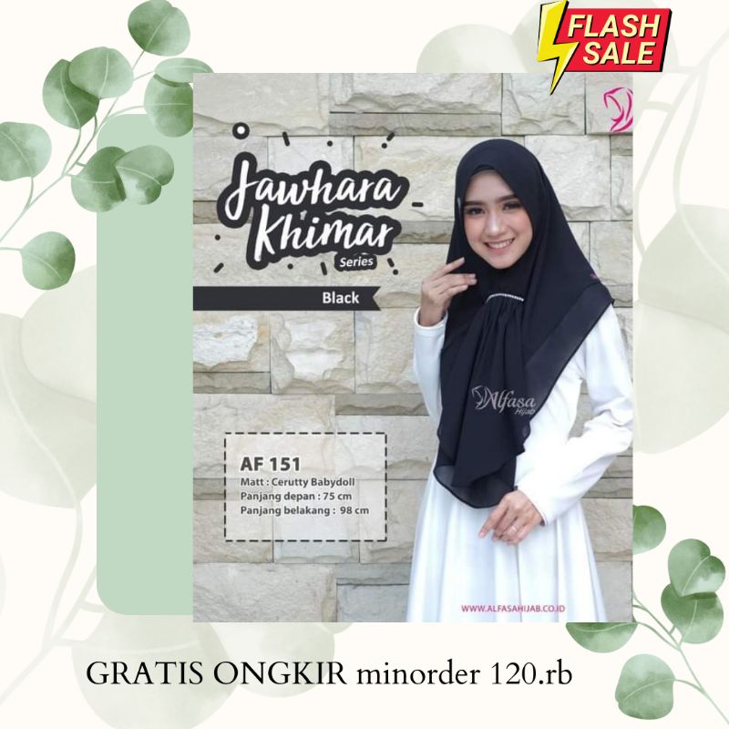 SALE 15% ✓ ALFASA HIJAB || KHIMAR JAWHARA CERUTY BABY DOLL PREMIUM TERLARIS BISA COD ✅