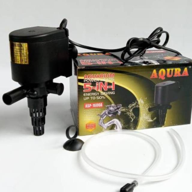 Pompa Celup AQURA ASP-1600A Filter Aquarium Aquascape Hidroponik 16watt power head Submersible Pump