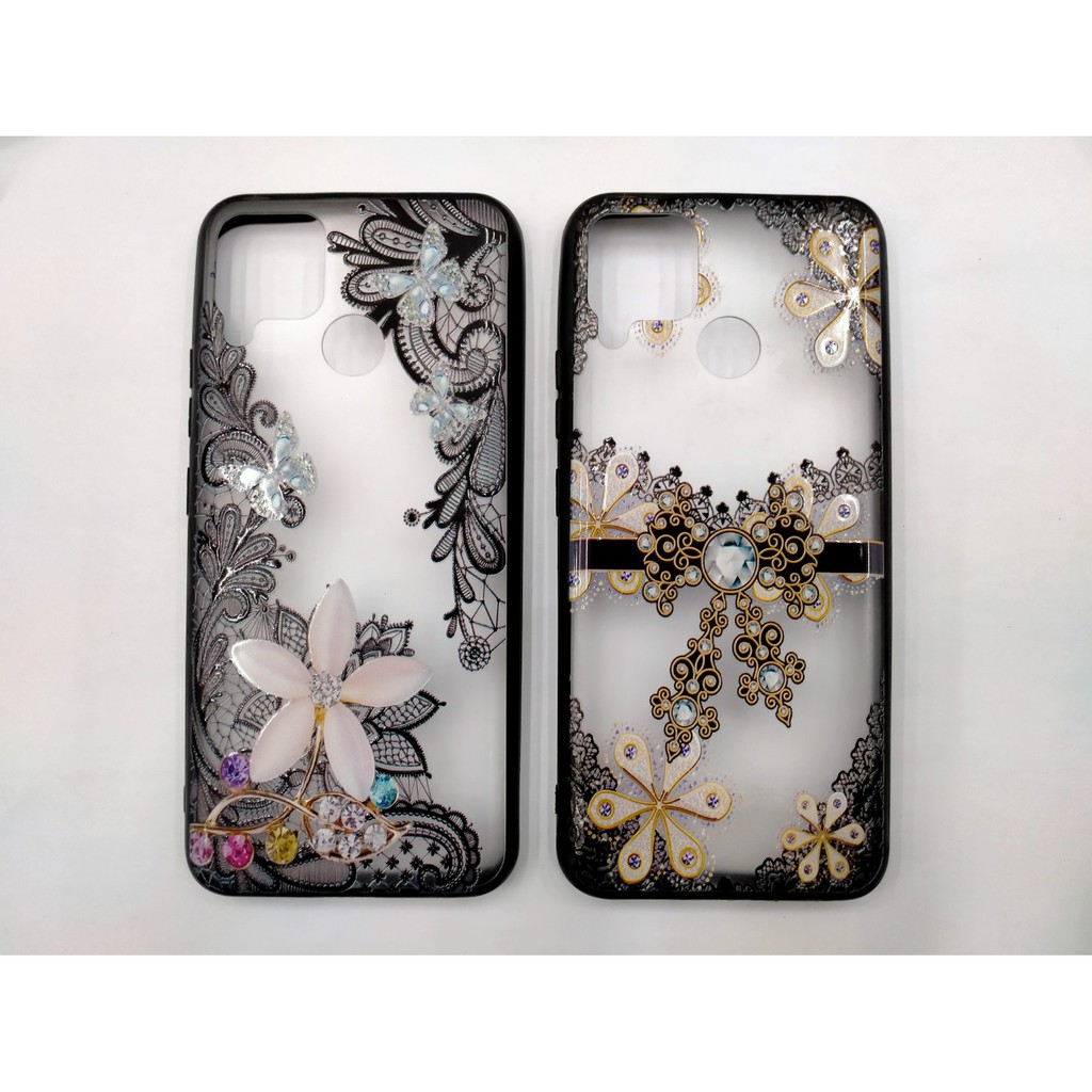 Casing Henna Pelindung REALME 7 NARZO 20 PRO 30A 20 C11 C12 C15 C25 A1K C2 A3S Case Flower Henna 3D