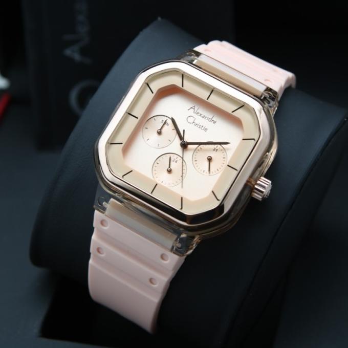Jam Tangan Wanita Alexandre Christie AC 2811 / AC2811 Rosegold Peach barang ada