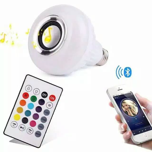 Lampu Speaker Musik Bluetooth - Bohlam Speaker LED RGB Plus Remote