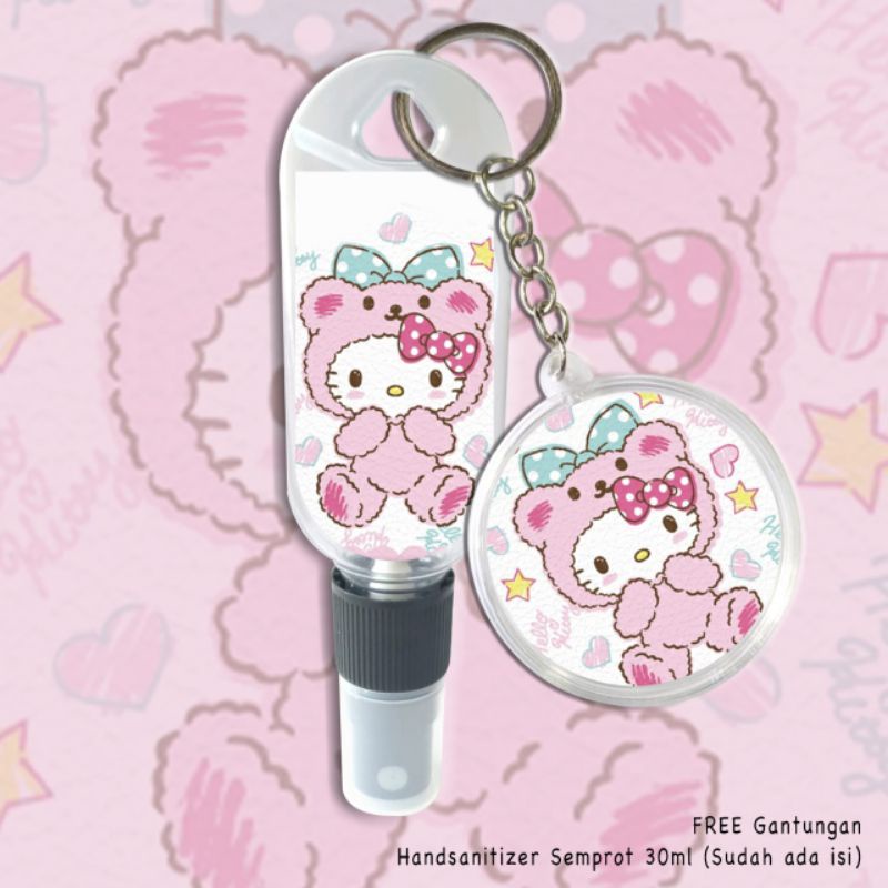 HAND SANITIZER HELLO KITTY 30ML + FREE GANTUNGAN KUNCI