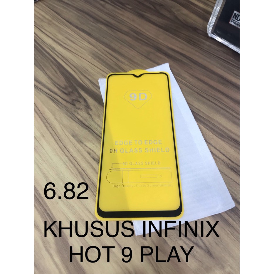 TEMPERED GLASS FULL LAYAR FULL GLUE INFINIX HOT 9 PLAY 6.82