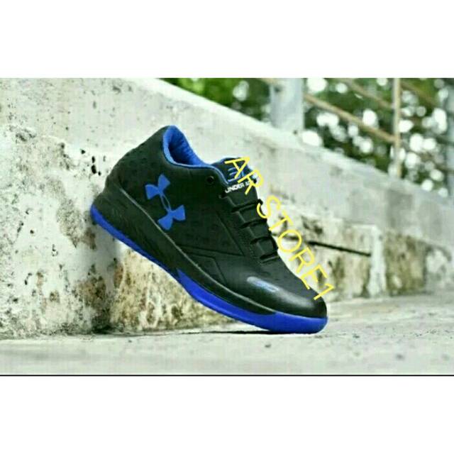 Sepatu Sport Under Armour Curry One Hitam Biru - Running Men - Olahraga Pria