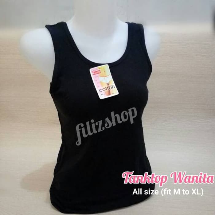 Tanktop Tank Top Singlet Wanita Katun ; Kaos Dalam Wanita - Putih