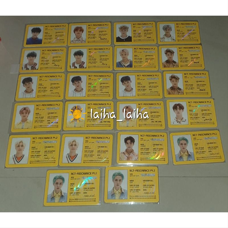 READY Official Photoard PC NCT 2020 Id Card Doyoung Taeyong Winwin Chenle Johnny Hendery Taeil Kun j